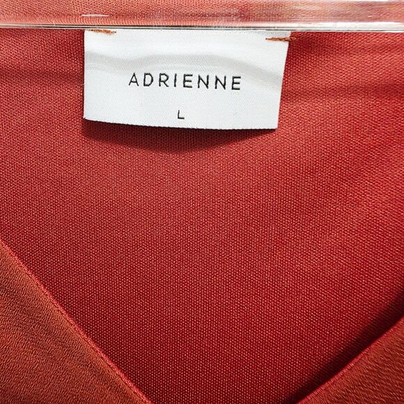 Adrienne Satin V-neck Flutter Sleeve Top Sz. L - Picture 3 of 3